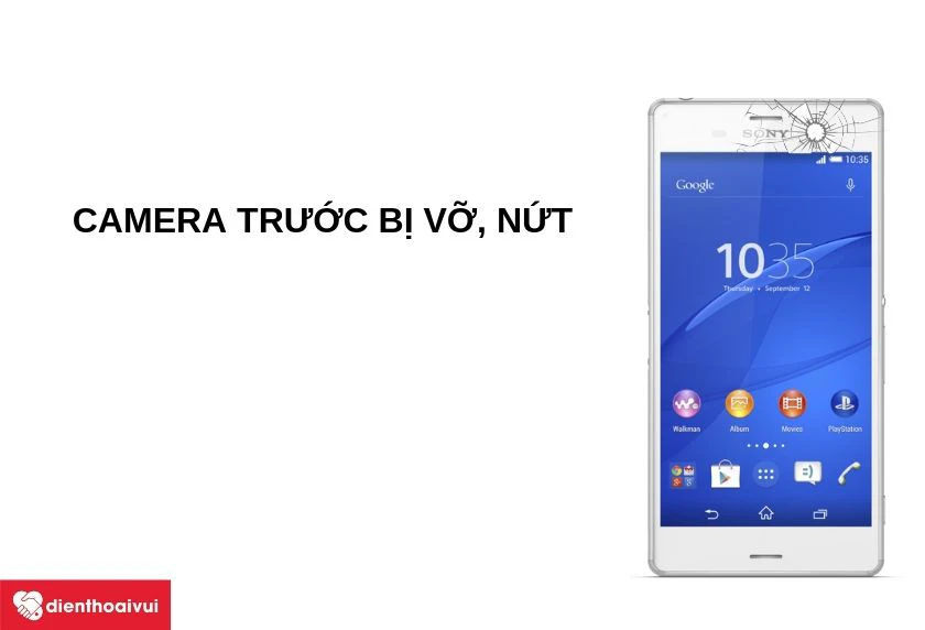 camera trước bị vỡ
