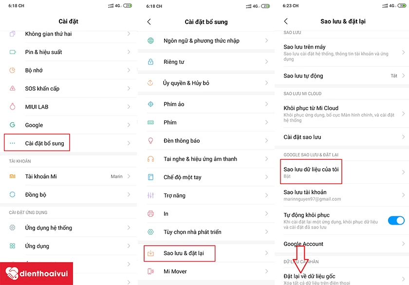 Kh&ocirc;i phục mặc định gốc của nh&agrave; sản xuất