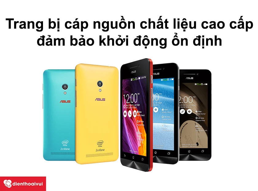 Asus Zenfone 4 4.5 trang bị c&aacute;p nguồn chất liệu cao cấp đảm bảo khởi động ổn định