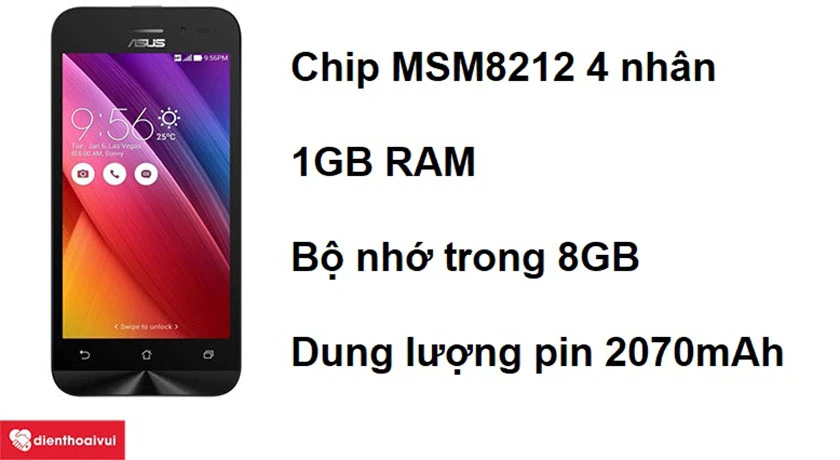 Asus Zenfone Go 4.5 với dung lượng pin 2070 mAh