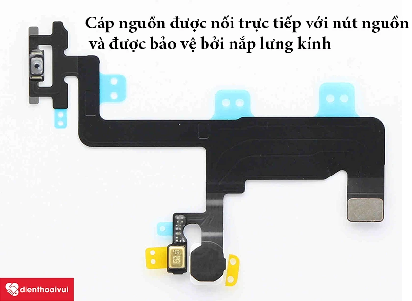 iPhone X &ndash; C&aacute;p nguồn được nối trực tiếp với n&uacute;t nguồn v&agrave; được bảo vệ bởi nắp lưng k&iacute;nh