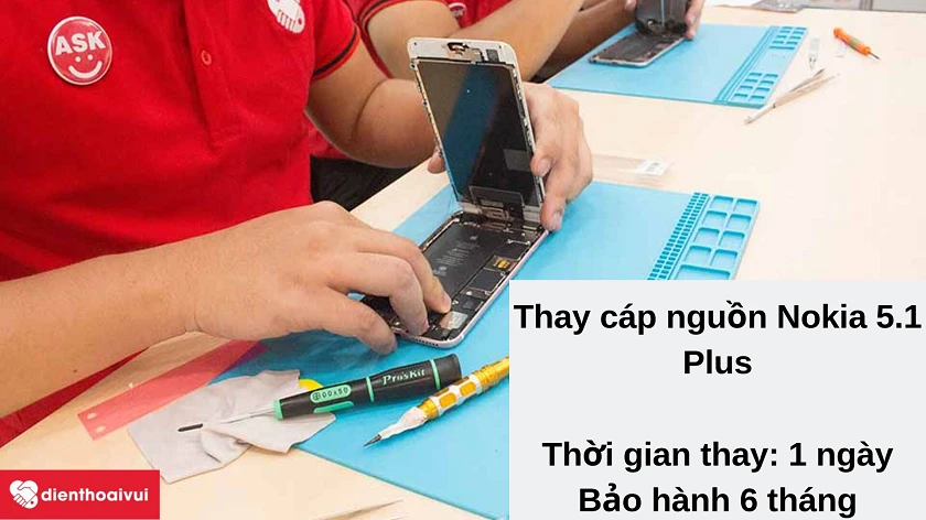 Dịch vụ thay c&aacute;p nguồn Nokia 5.1 Plus gi&aacute; hợp l&yacute;, chất lượng cao tại Điện Thoại Vui