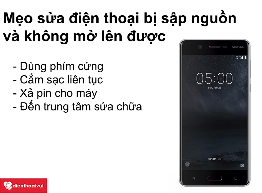 Mẹo sửa điện thoại bị sập nguồn v&agrave; kh&ocirc;ng mở l&ecirc;n được