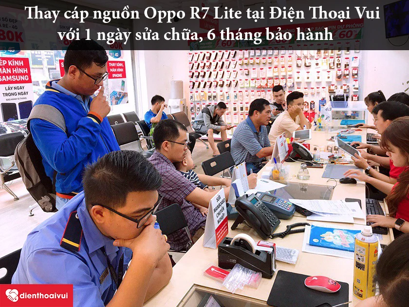 Dịch vụ thay c&aacute;p nguồn Oppo R7 Lite nhanh ch&oacute;ng v&agrave; chất lượng