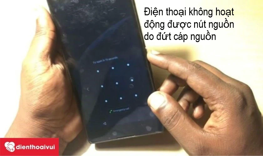 kh&ocirc;ng hoạt động được ph&iacute;m nguồn, bấm kh&ocirc;ng ăn hoặc l&acirc;u l&acirc;u thiết bị bị sập nguồn đột ngột