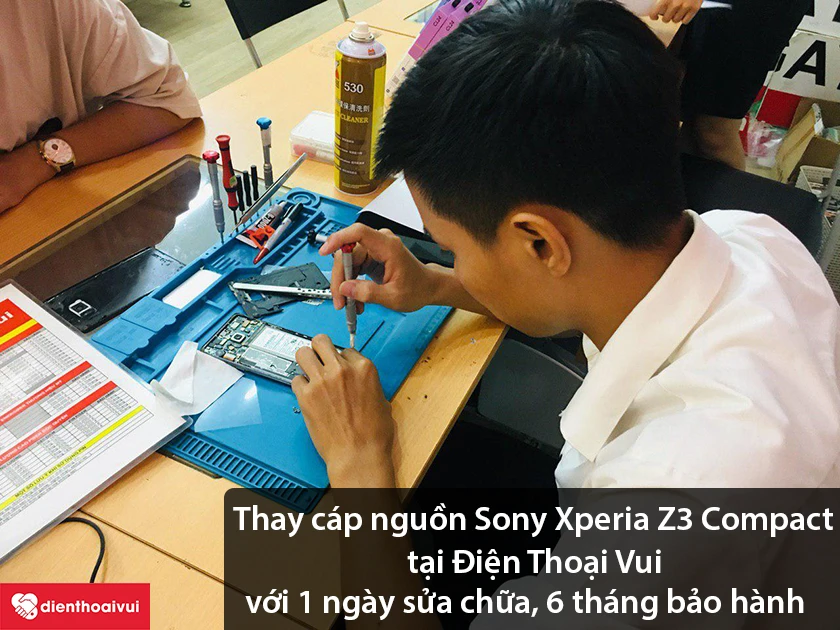 Dịch vụ thay c&aacute;p nguồn Sony Xperia Z3 Compact gi&aacute; rẻ, chuy&ecirc;n nghiệp tại Điện Thoại Vui