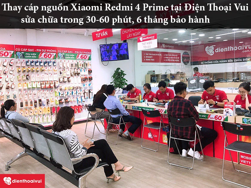 Thay c&aacute;p nguồn Xiaomi Redmi 4 Prime tại Điện Thoại Vui &ndash; nhanh ch&oacute;ng, chuy&ecirc;n nghiệp