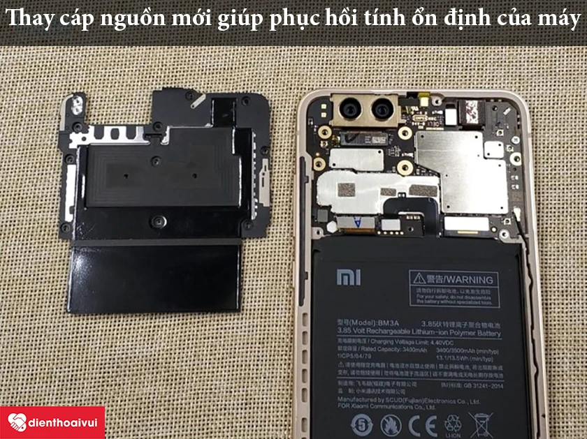thay c&aacute;p nguồn Xiaomi mới