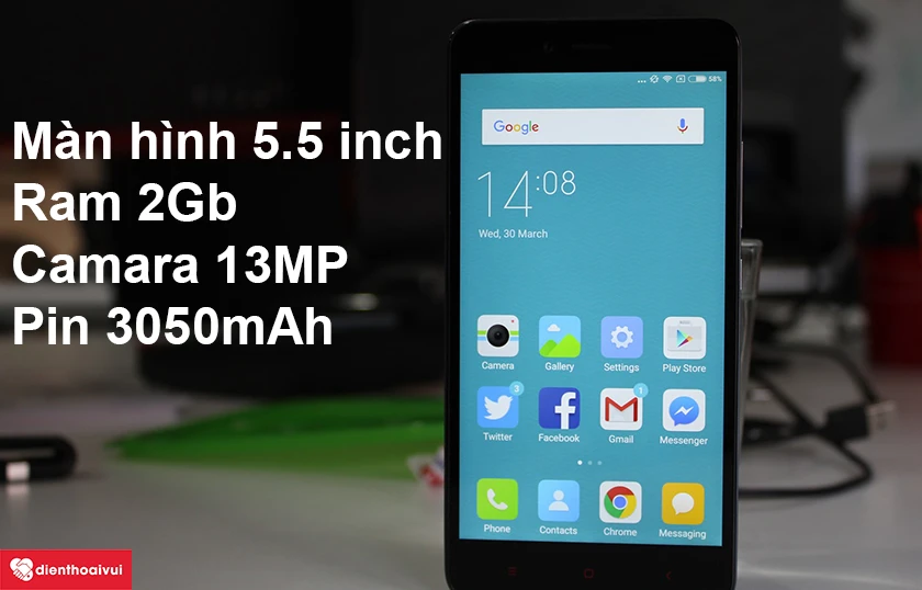 Xiaomi Redmi Note 2 - Cấu h&igrave;nh mạnh gi&aacute; tốt