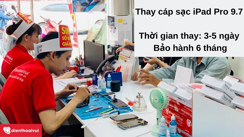 Dịch vụ thay c&aacute;p sạc iPad Pro 9.7 chất lượng cao, gi&aacute; hợp l&yacute; tại Điện Thoại Vui