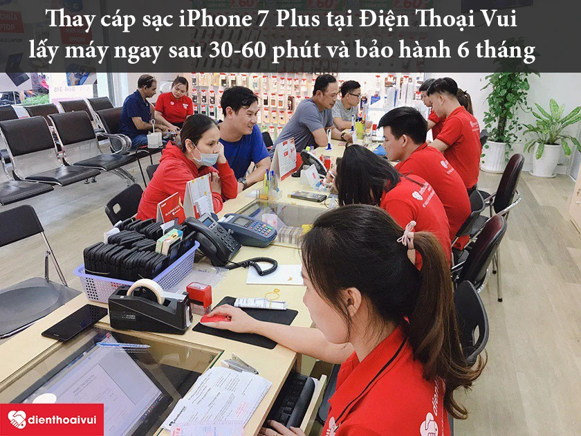 Thay c&aacute;p sạc iPhone 7 Plus uy t&iacute;n, gi&aacute; cả phải chăng tại Điện Thoại Vui