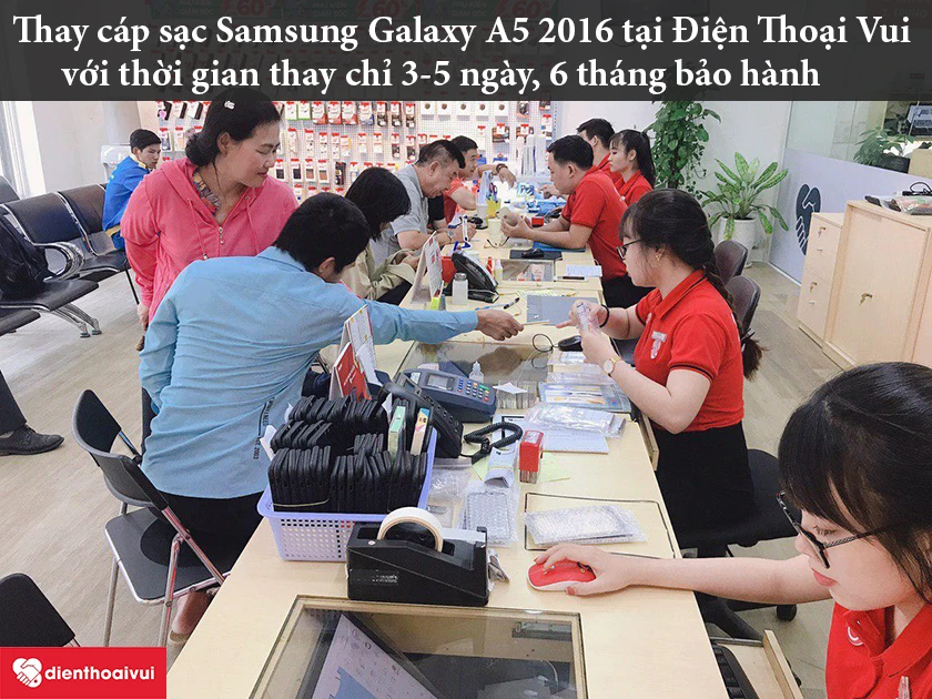 Thay cáp sạc Samsung Galaxy A5 2016 chuyên nghiệp, lấy mau tại Điên Thoại Vui