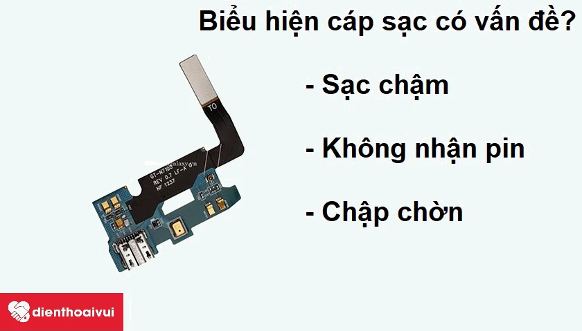 Biểu hiện cáp sạc hỏng