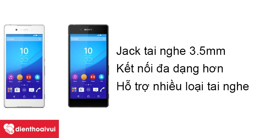 Sony Xperia Z4 với c&aacute;p tai nghe 3.5mm gi&uacute;p kết nối dễ d&agrave;ng mang đến trải nghiệm tốt hơn