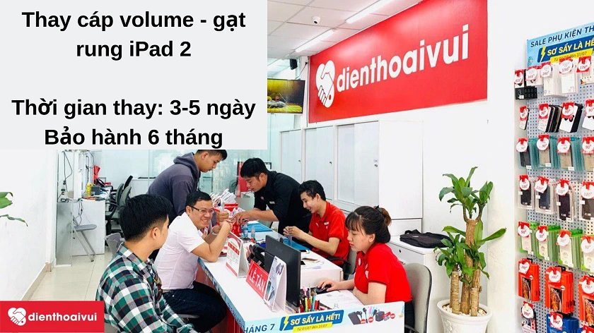 Dịch vụ thay c&aacute;p volume - gạt rung iPad 2 chất lượng cao, gi&aacute; hợp l&yacute; tại Điện Thoại Vui