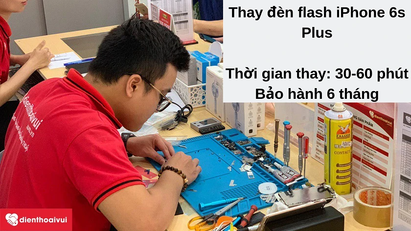 Dịch vụ thay đ&egrave;n flash iPhone 6s Plus chất lượng cao, gi&aacute; hợp l&yacute; tại Điện Thoại Vui