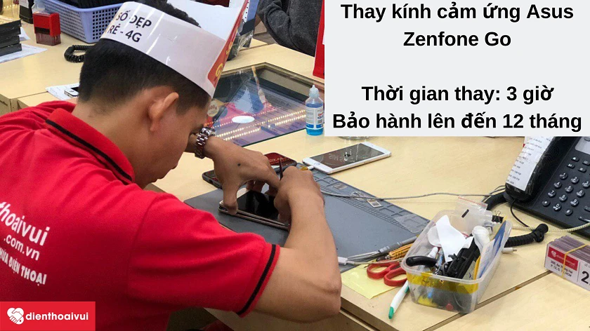 Dịch vụ thay kính cảm ứng Asus Zenfone Go nhanh chóng, giá hợp lý tại Điện Thoại Vui