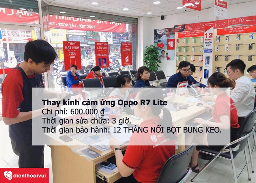 Thay k&iacute;nh cảm ứng OPPO R7 Lite tại Điện Thoại Vui - chuy&ecirc;n nghiệp, gi&aacute; cả hợp l&yacute;