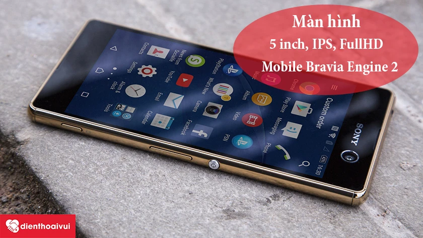 màn hình 5 inch, IPS, FullHD, công nghệ Mobile Bravia Engine 2