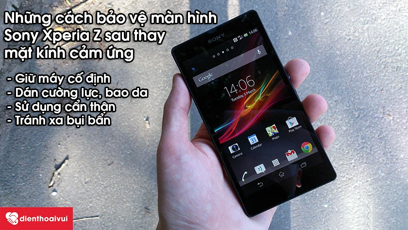 Những c&aacute;ch bảo vệ m&agrave;n h&igrave;nh Sony Xperia Z sau thay mặt k&iacute;nh cảm ứng