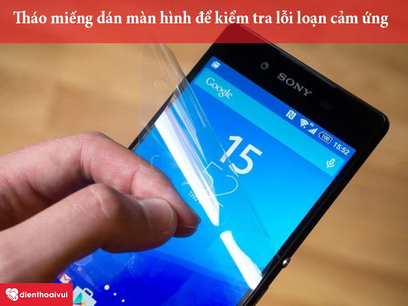 tháo miếng dán màn hình
