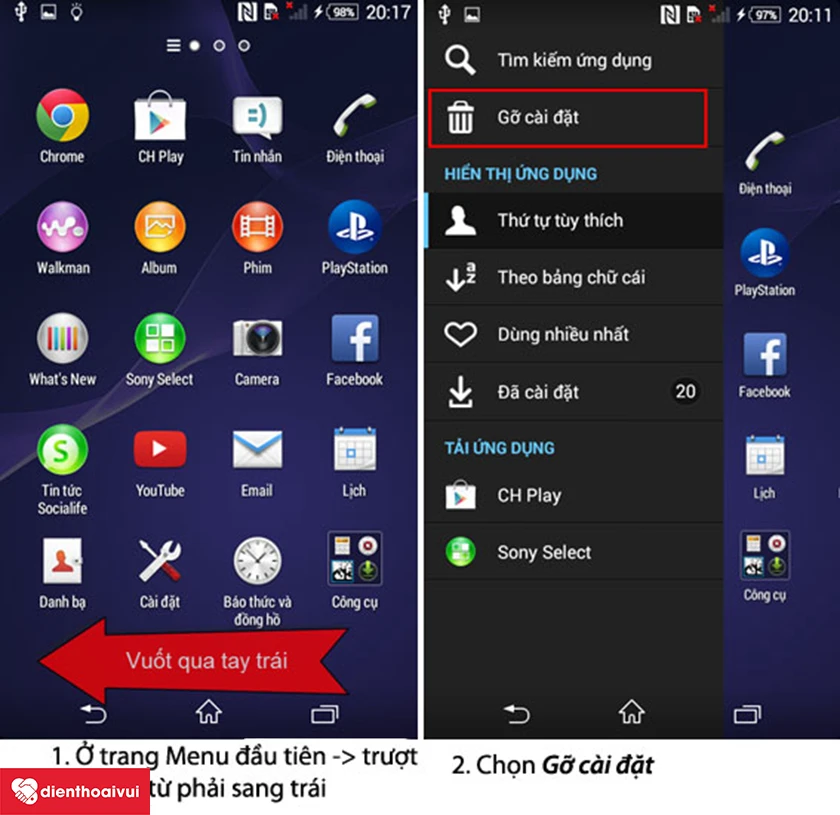 gỡ ứng dụng