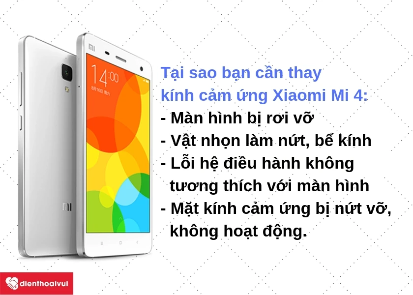 Khi n&agrave;o bạn cần thay k&iacute;nh cảm ứng Xiaomi Mi 4?