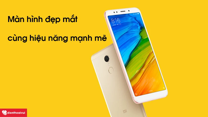 Xiaomi Redmi 5 - M&agrave;n h&igrave;nh 5.7 inch c&ugrave;ng với độ ph&acirc;n giải HD+