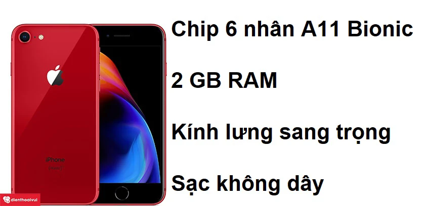 iPhone 8 với mặt k&iacute;nh lưng hỗ trợ sạc kh&ocirc;ng d&acirc;y