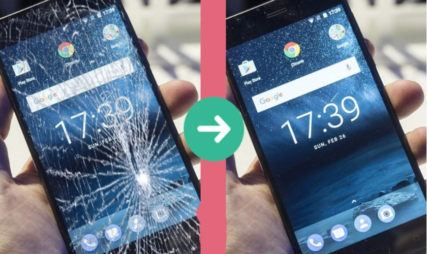 Mặt k&iacute;nh cong của Nokia 5 vỡ sẽ g&acirc;y nguy hiểm cho người d&ugrave;ng