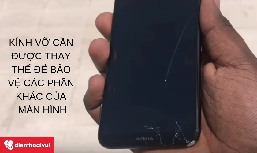 Thay mặt k&iacute;nh vỡ đẻ bảo vệ c&aacute;c th&agrave;nh phần kh&aacute;c của m&agrave;n h&igrave;nh