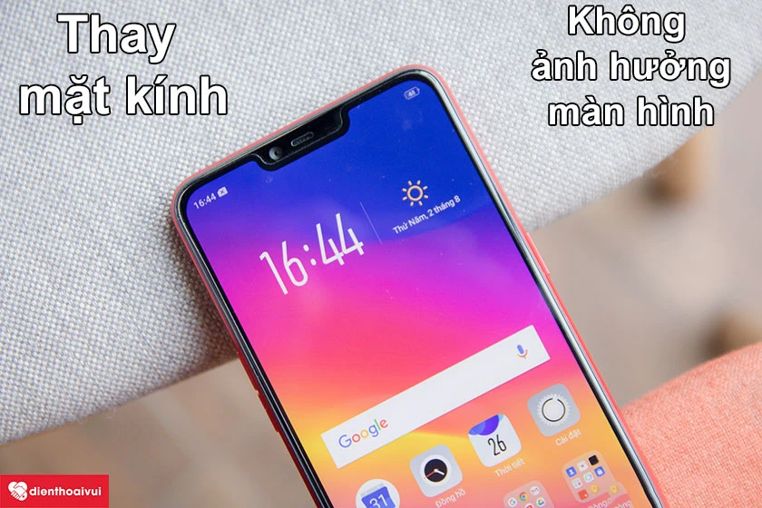 Thay đổi ngoại hình khi Oppo bị hư mặt kính