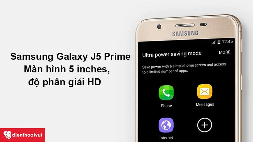 Samsung Galaxy J5 Prime &ndash; M&agrave;n h&igrave;nh 5 inches, độ ph&acirc;n giải HD