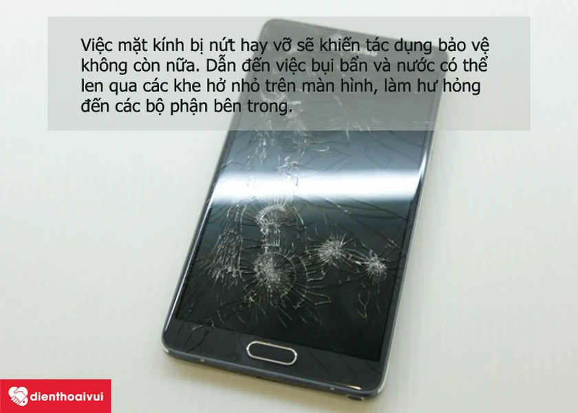 Tại sao lại cần thay mặt k&iacute;nh điện thoại Samsung Galaxy Note 4 khi mặt k&iacute;nh bị rạn, vỡ ?