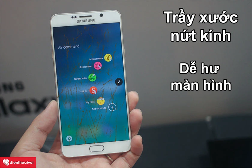 M&agrave;n h&igrave;nh Galaxy Note 5 thay đổi như thế n&agrave;o khi hư k&iacute;nh?