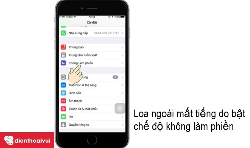 Do bật chế độ kh&ocirc;ng l&agrave;m phiền