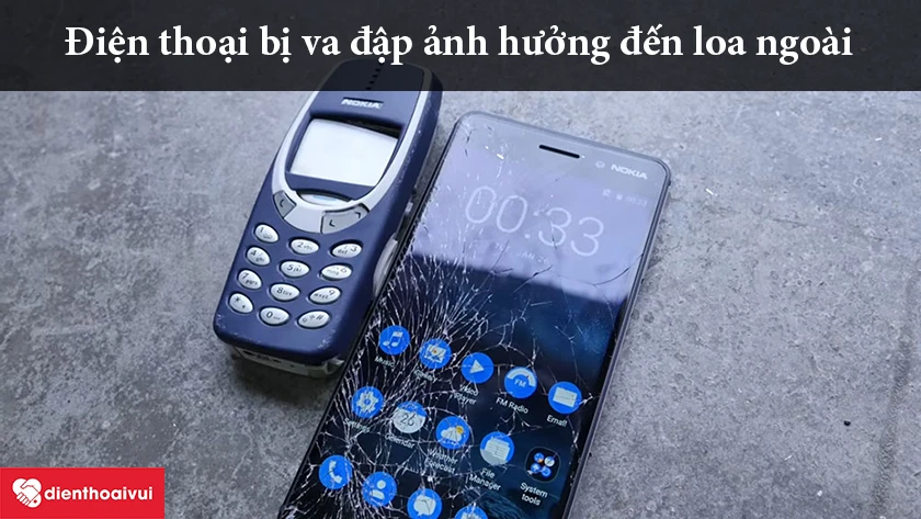 Điện thoại bị rơi mạnh xuống sàn nhà, hay bị va đập