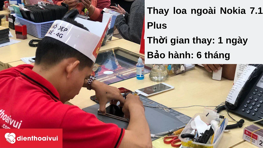 Dịch vụ thay loa ngoài Nokia 7.1 Plus chất lượng tốt, giá rẻ tại Điện Thoại Vui