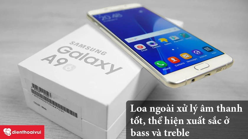 Samsung Galaxy A9 &ndash; Loa ngo&agrave;i xử l&yacute; &acirc;m thanh tốt, thể hiện xuất sắc ở bass v&agrave; treble