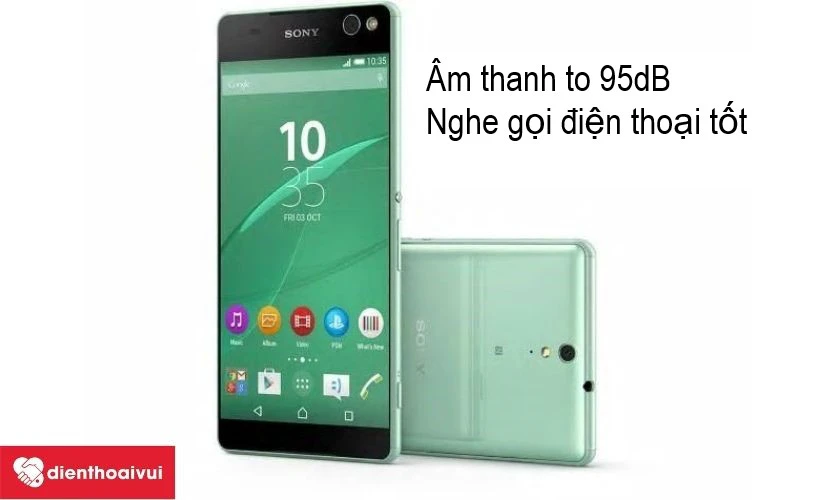 Nghe nhạc thích hơn với âm lượng to 95dB trên chiếc Sony Xperia C5 Ultra