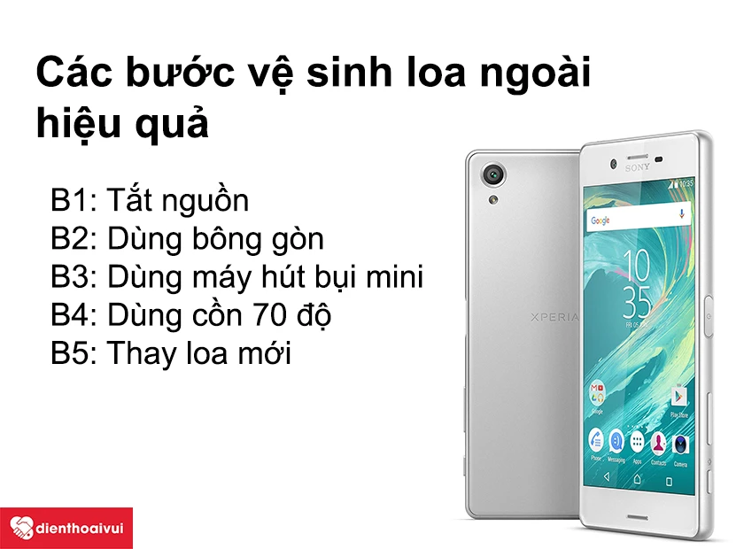 Các bước vệ sinh loa ngoài hiệu quả trên Sony Xperia X