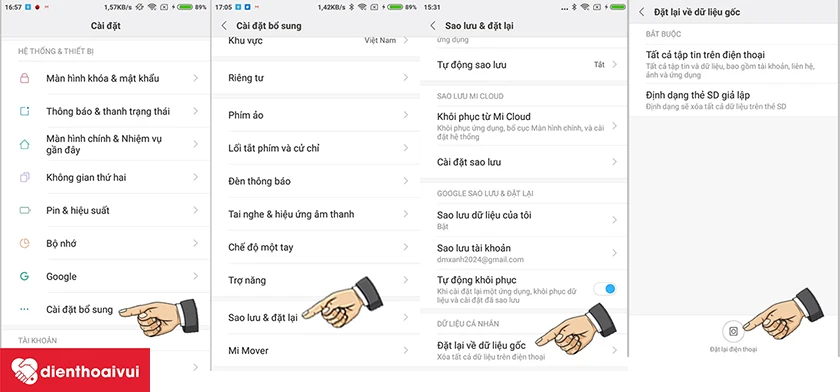 Khôi phục cài đặt gốc