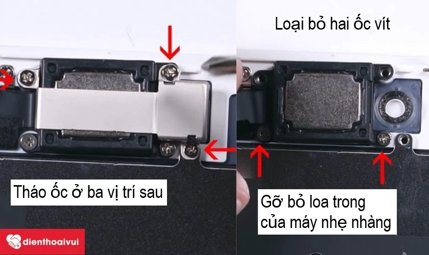 tách loa trong cũ ra khỏi máy và thay loa trong mới vào