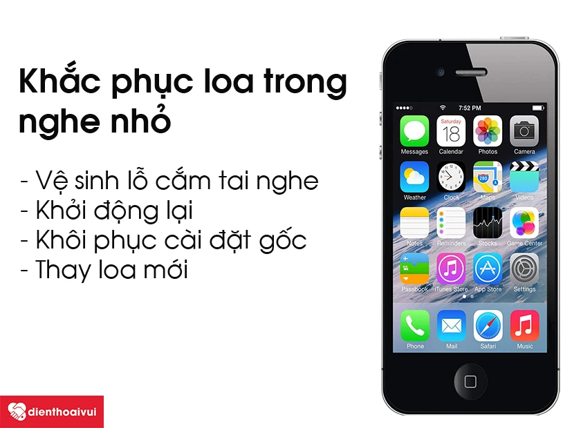 Khắc phục loa trong nghe nhỏ trên iPhone 4
