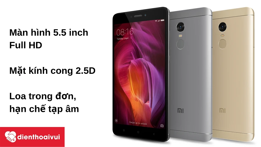 Điện thoại Xiaomi Redmi Note 4 / 4X – màn hình 5.5 inch cùng bộ phận loa trong đơn