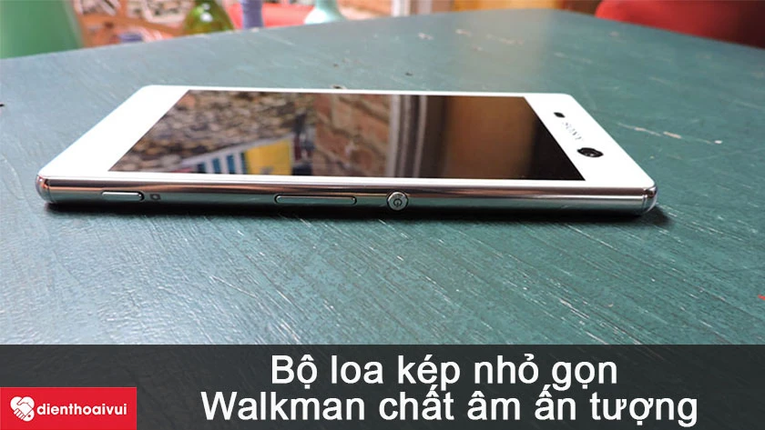 Sony Xperia M5 &ndash; Thiết kế bộ loa k&eacute;p giả nhỏ gọn, t&iacute;ch hợp phần mềm nghe nhạc Walkman