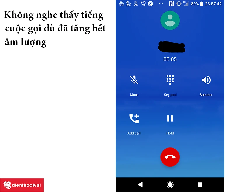 Kh&ocirc;ng nghe thấy &acirc;m thanh cuộc gọi