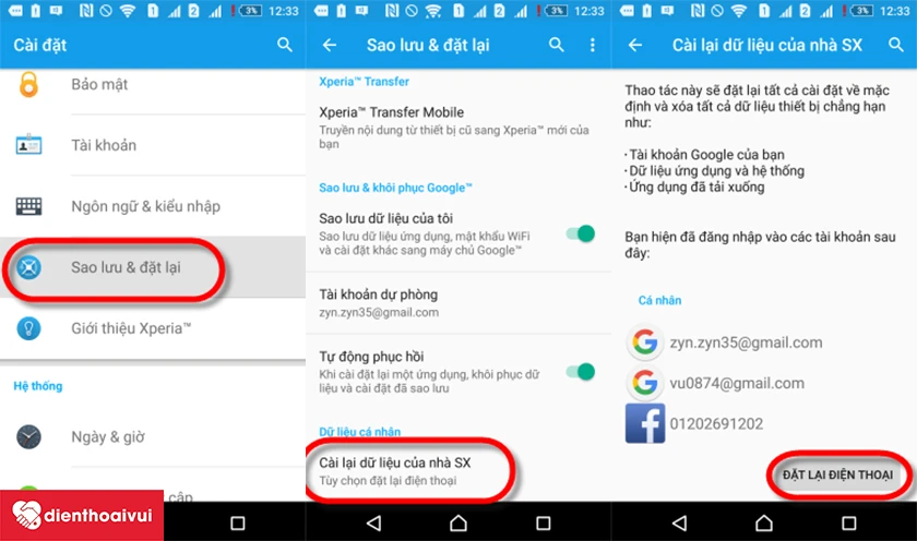 X&oacute;a c&agrave;i đặt dữ liệu