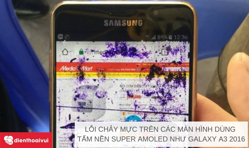 M&agrave;n h&igrave;nh bị chảy mực
