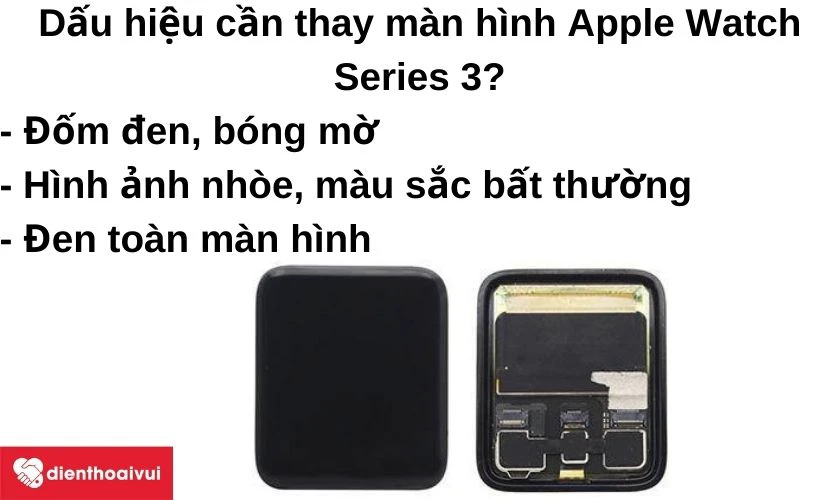 Dấu hiệu của m&agrave;n h&igrave;nh Apple Watch Series 3 cần được thay mới?